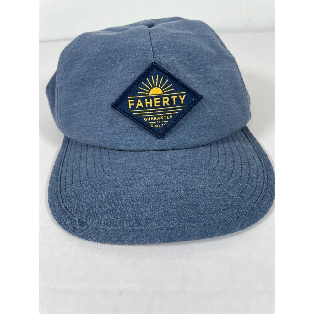 Faherty‎ Mens Baseball Cap Blue Sun Logo Adjustable Cotton Blend Beach Travel